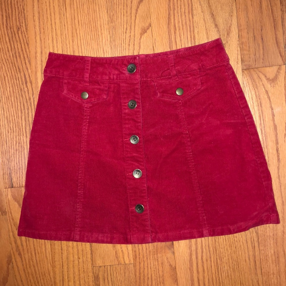 Forever 21 Red Corduroy Skirt SIZE: S